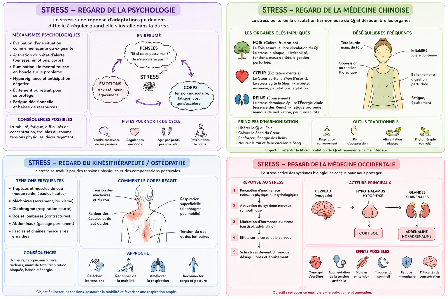 Synthèse illustrée : quatre regards sur le stress